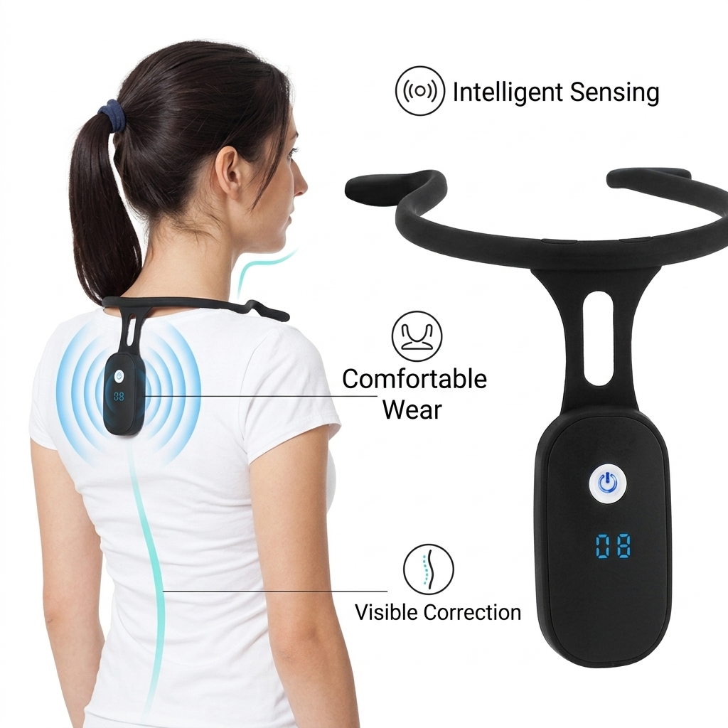 Smart Posture Sensor - Корректор осанки с ЖК-дисплеем, силиконовый невидимый